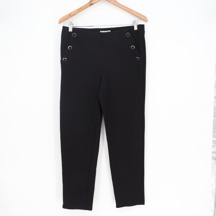 89th & Madison Dress Pants Womens Medium Black Stretch High Rise Straight Leg