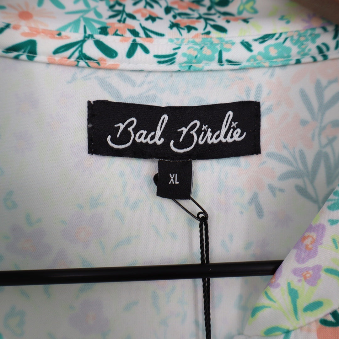 Bad Birdie UV Long Sleeve Floral Quarter Zip Golf Top Spring Has Sprung XL NEW