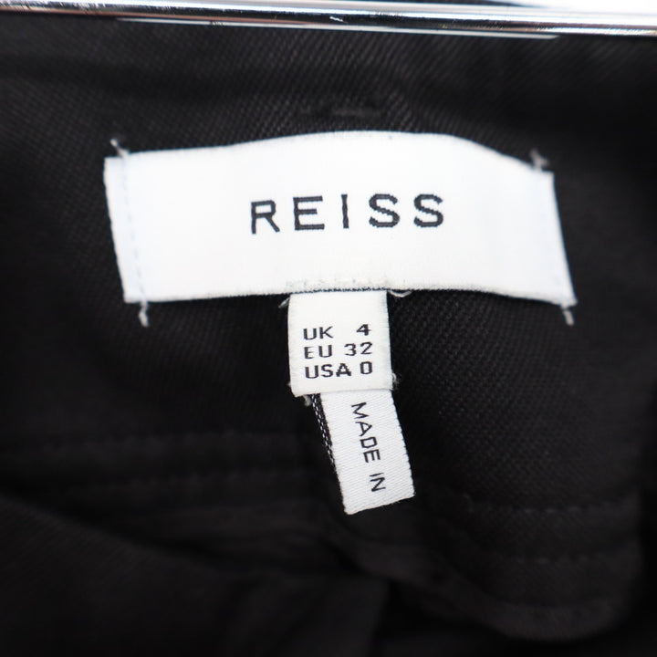 Reiss Madeline Front Pocket Tapered Pants Womens 0 Black Viscose Button Detail