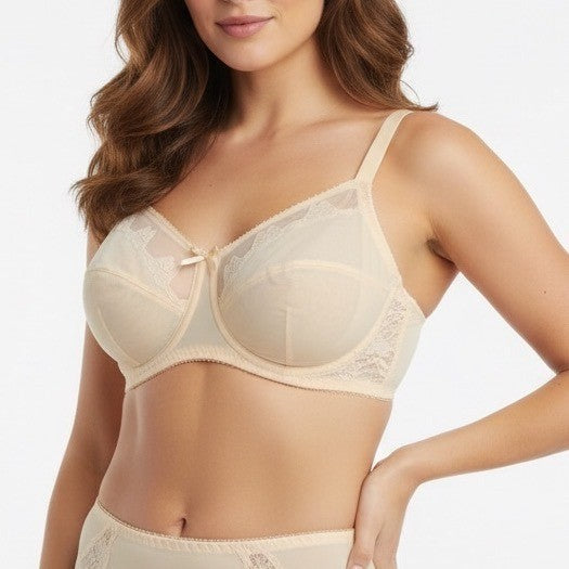 Bali Full Coverage Underwire Bra 34C Beige Lightly Lined Smoothing 76501