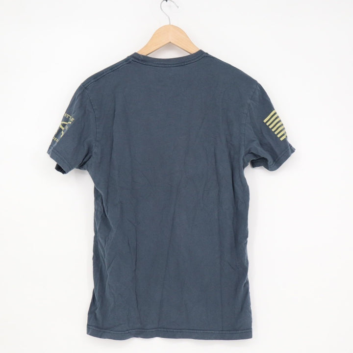 Grunt Style Whiskey Helps T-Shirt Mens M Midnight Navy Crew Neck Short Sleeve