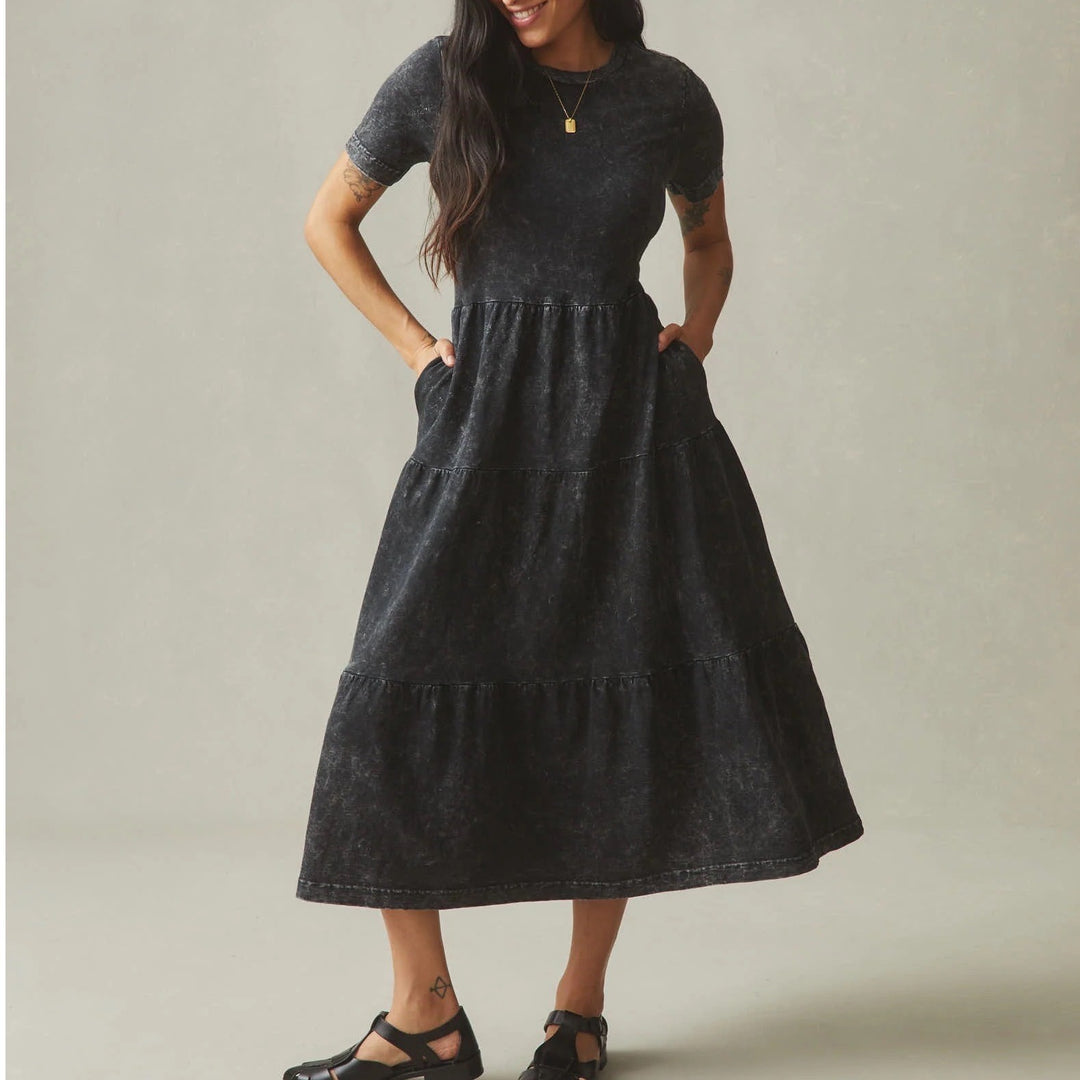 American Giant Women's Premium Slub Tiered Dress Size XS Made In USA
