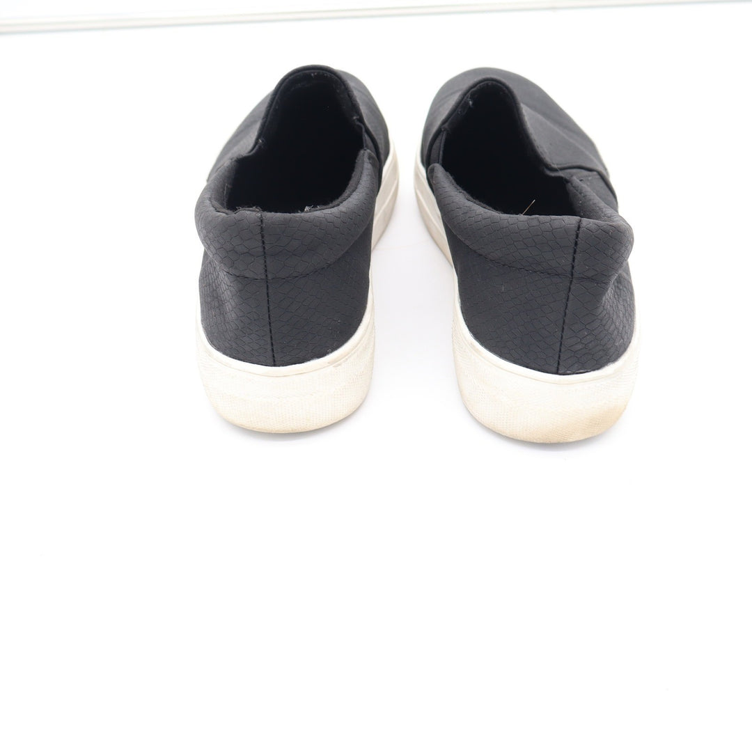 Soda Womens Black Snakeskin Textured Slip On Sneakers Platform Shoes Size 10