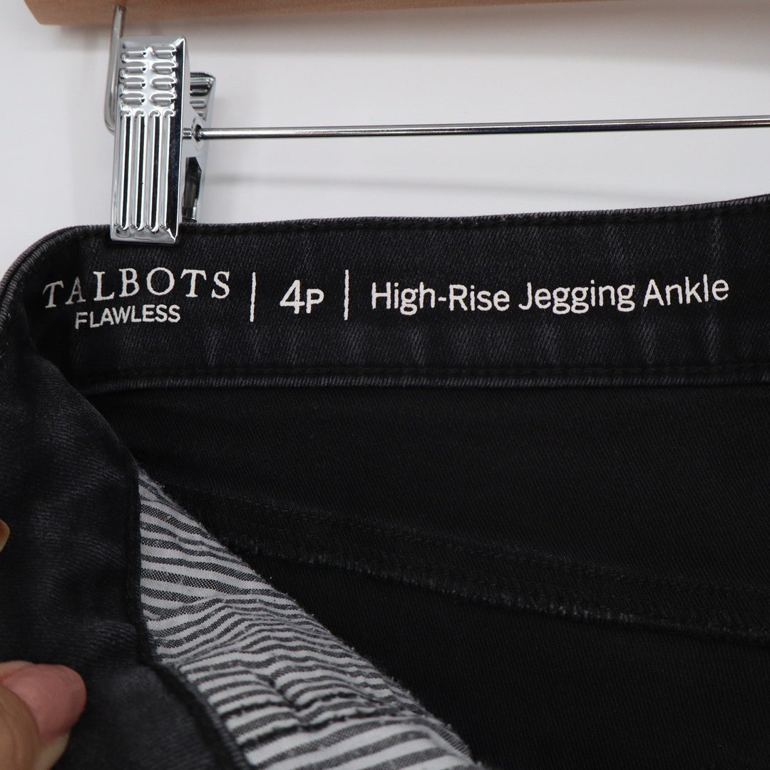 Talbots Flawless High Rise Jegging Ankle Jeans Black Womens 4P Petite