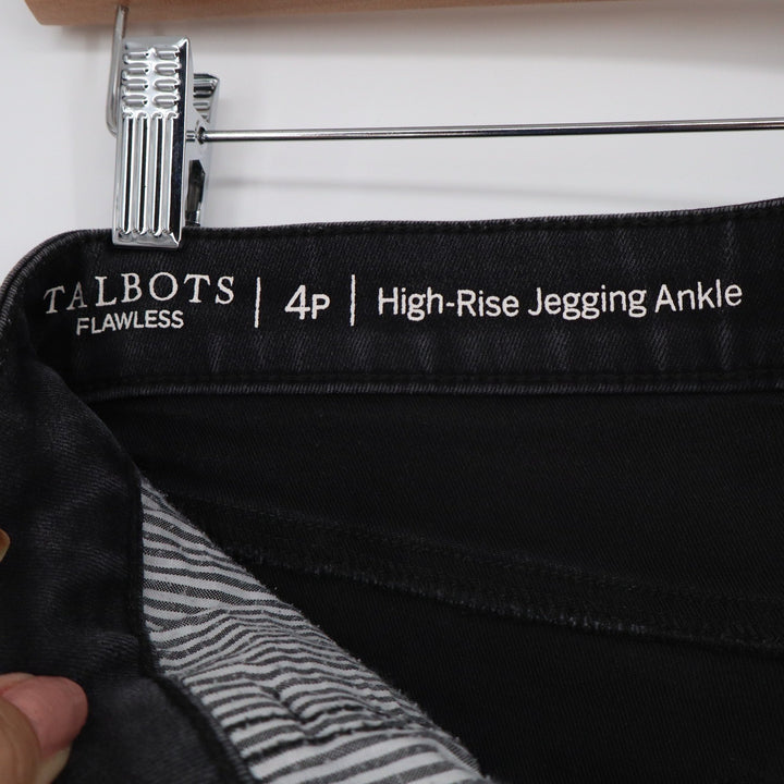 Talbots Flawless High Rise Jegging Ankle Jeans Black Womens 4P Petite