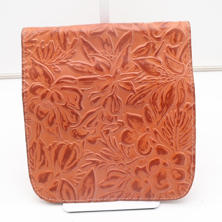 Patricia Nash Granada Womens Handbag Brown Floral Tooled Leather Crossbody Bag