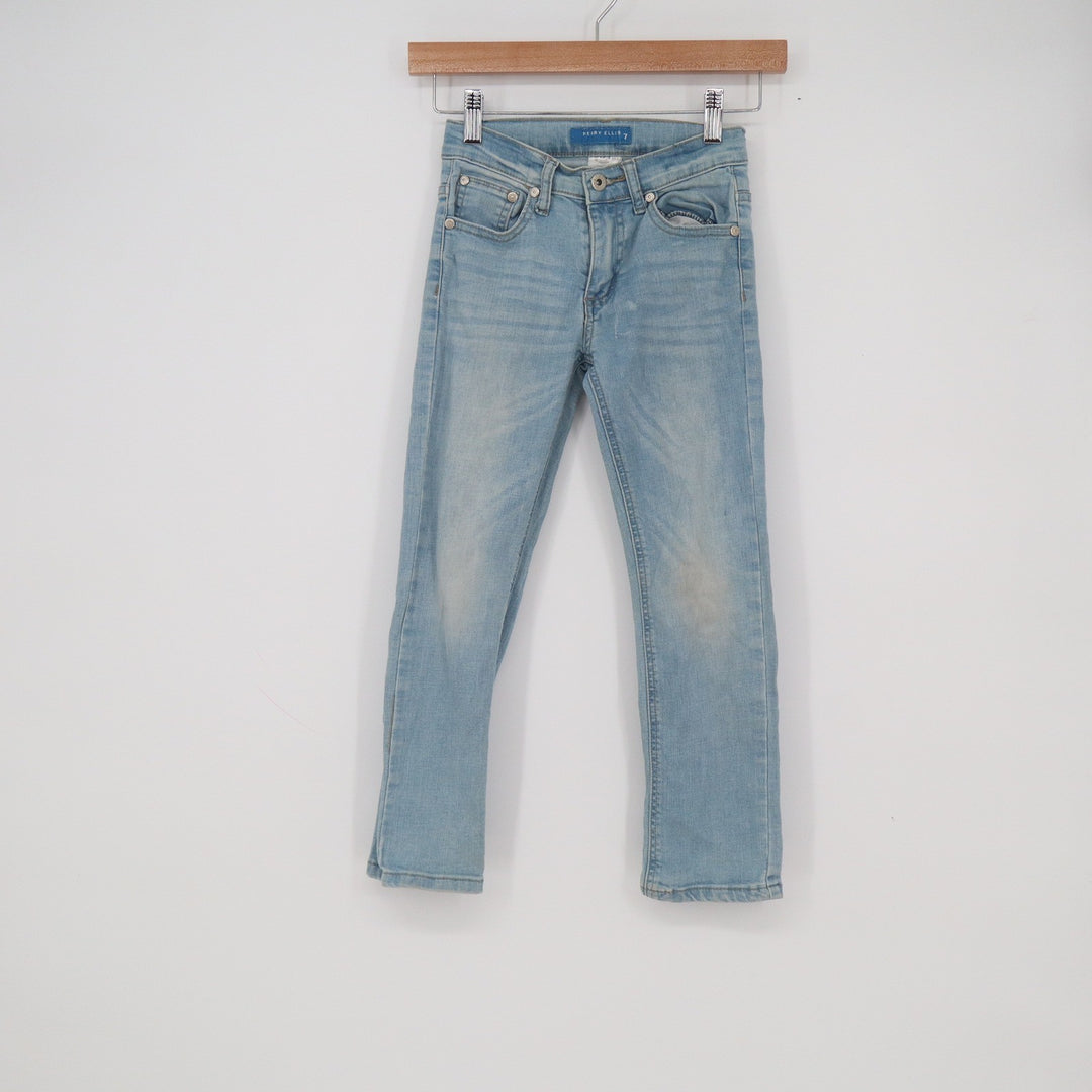 Perry Ellis Boys Light Wash Straight Leg Denim Jeans Blue Size 7
