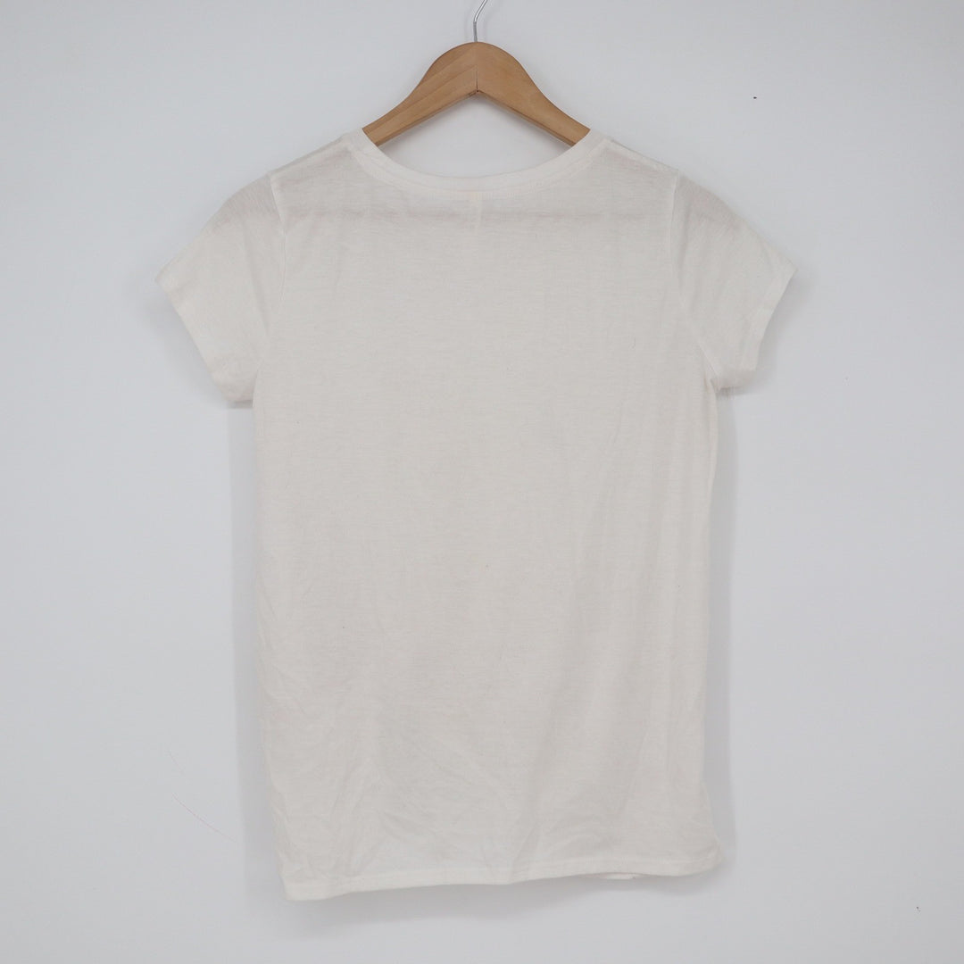 Tresics T Shirt Women's S Ivory Side Knot Twist Front Good