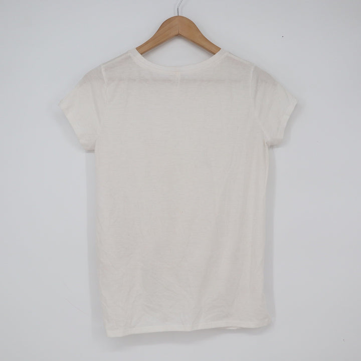 Tresics T Shirt Women's S Ivory Side Knot Twist Front Good