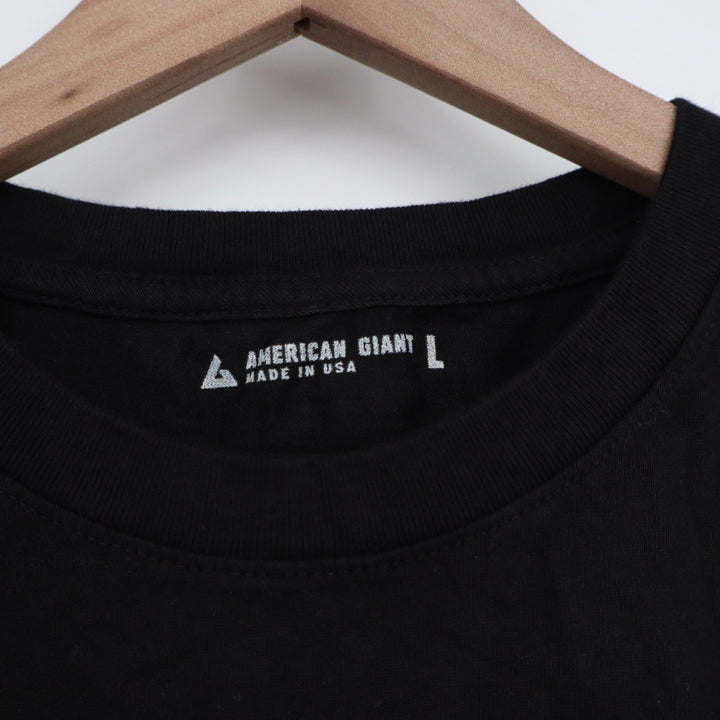 American Giant Mens Black Crew Neck T Shirt Size L Made in USA