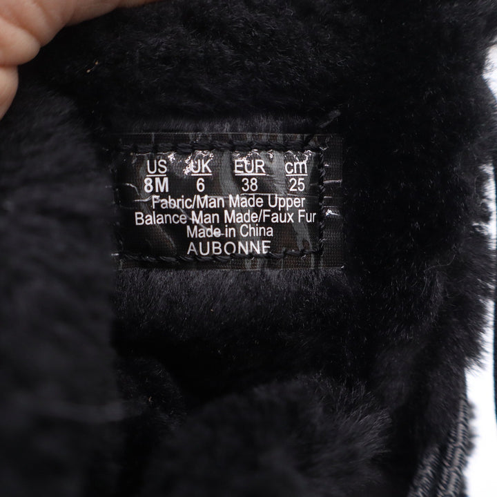 Ryka Aubonne Womens Black Faux Fur Lined Bungee Winter Snow Boots Size 8M