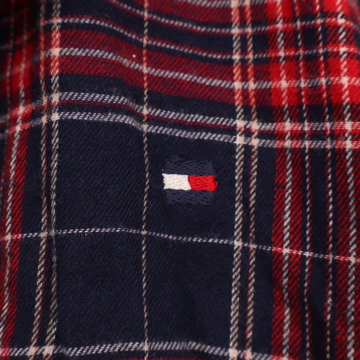 Tommy Hilfiger 2 Piece Flannel Pajama Set Womens Medium Red Blue Plaid Cotton