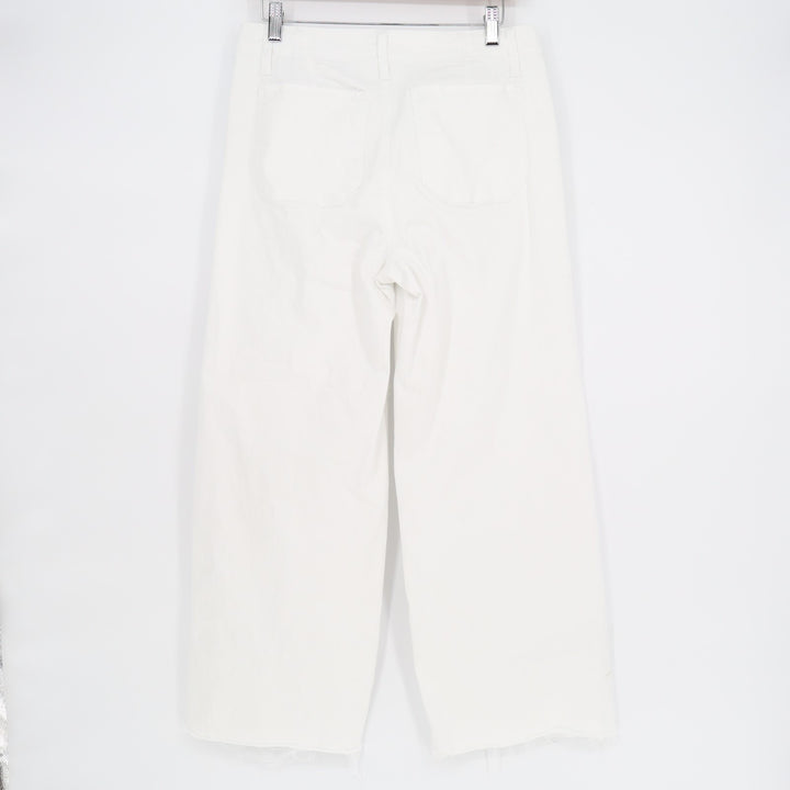 Kensie Jeans Womens 4/27 Tall White Denim Cotton Stretch Raw Hem Straight Leg