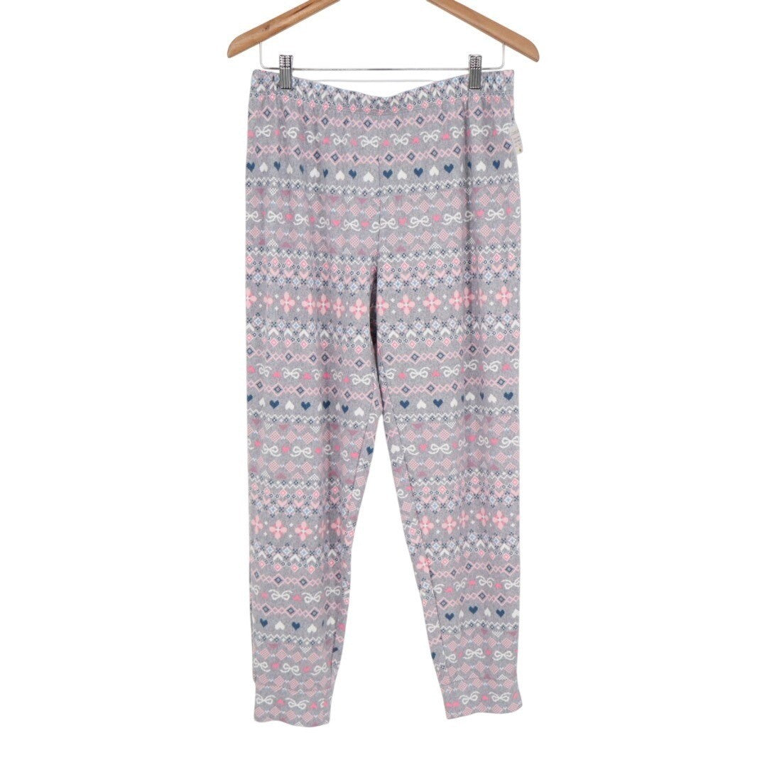 Cuddl Duds Fleece Pajama Bottom Womens M Multi Printed Stretch Elastic Waist