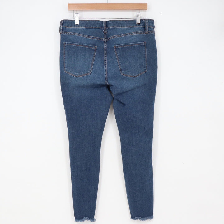 LC Lauren Conrad Jeans Womens 16 Super Skinny Blue Distressed Raw Hem Excellent