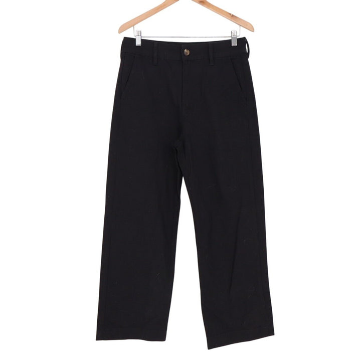 American Giant Chino Pants Womens 10 Black Cotton Stretch Slash Pockets Wide Leg