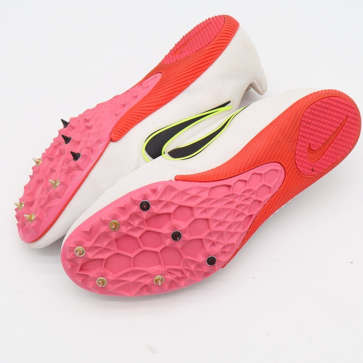 Nike Track Spikes Mens 8.5 Zoom Rival M 9 White Crimson Racing Excellent