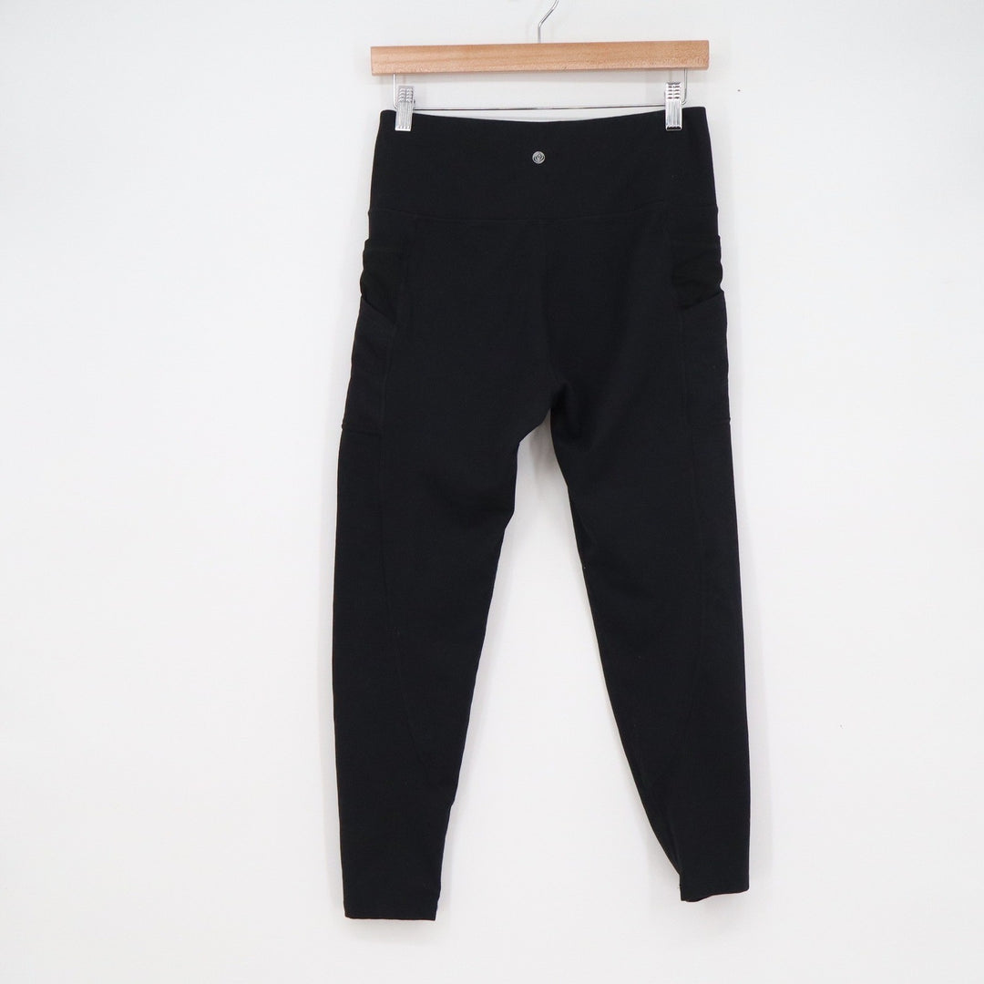 Ideology Womens Black High Waisted Activewear Leggings with Pockets Size M