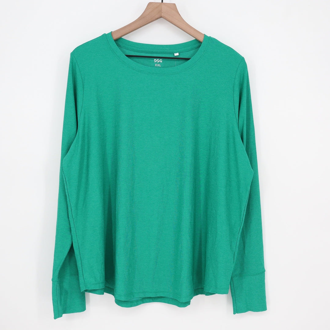 DSG Mens XXL Green Long Sleeve Performance T-Shirt UPF 50+ Moisture Wicking
