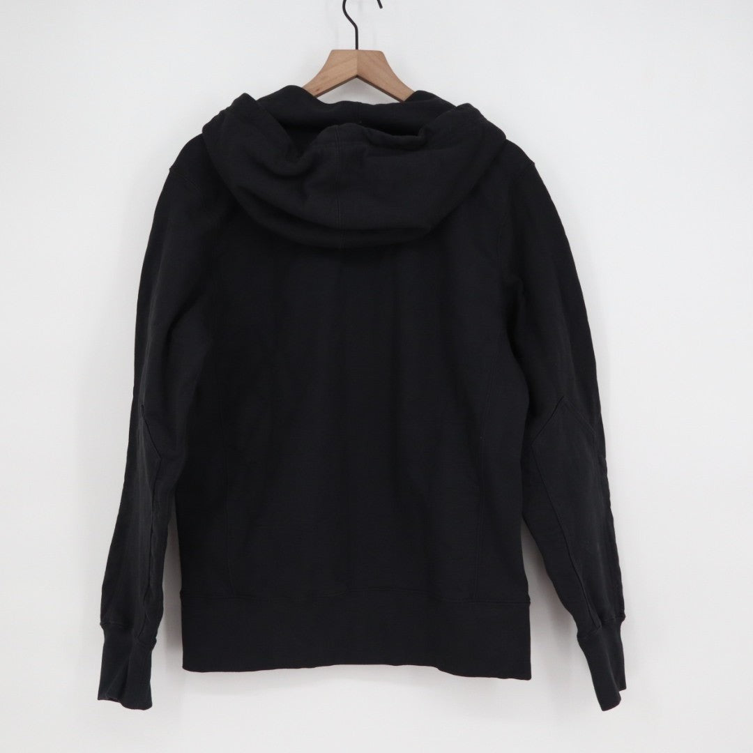 American Giant Hoodie Mens Small Black Cotton Full Zip Logo Casual Ribbed Sleeve