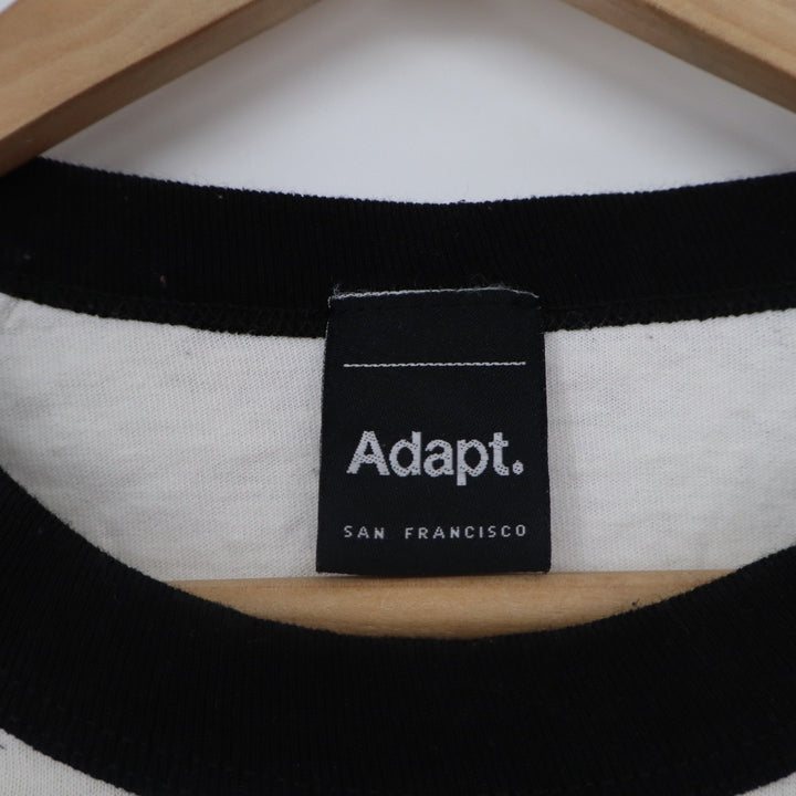 Adapt San Francisco Misfit Baseball Raglan Tee White Black Mens Medium