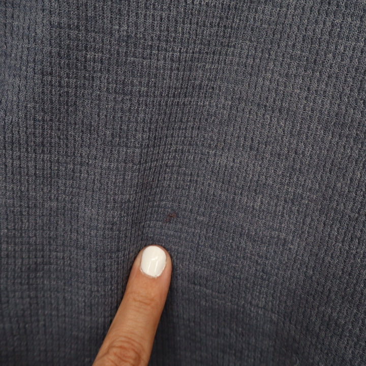 Beverly Hills Polo Club Mens Small Blue Grey Waffle Knit Thermal Shirt Logo