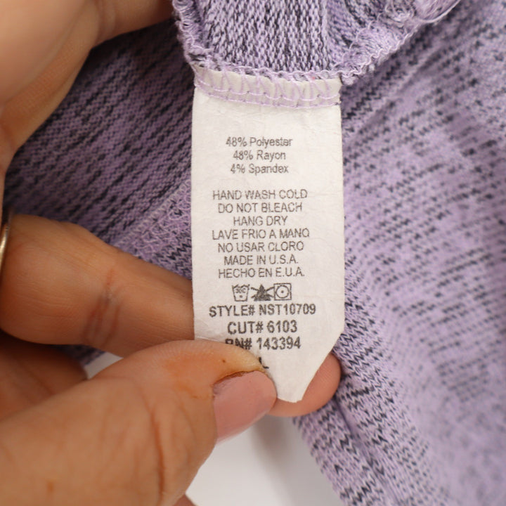 Fashion Nova Womens Lavender Heathered Long Sleeve Crop Top Size L