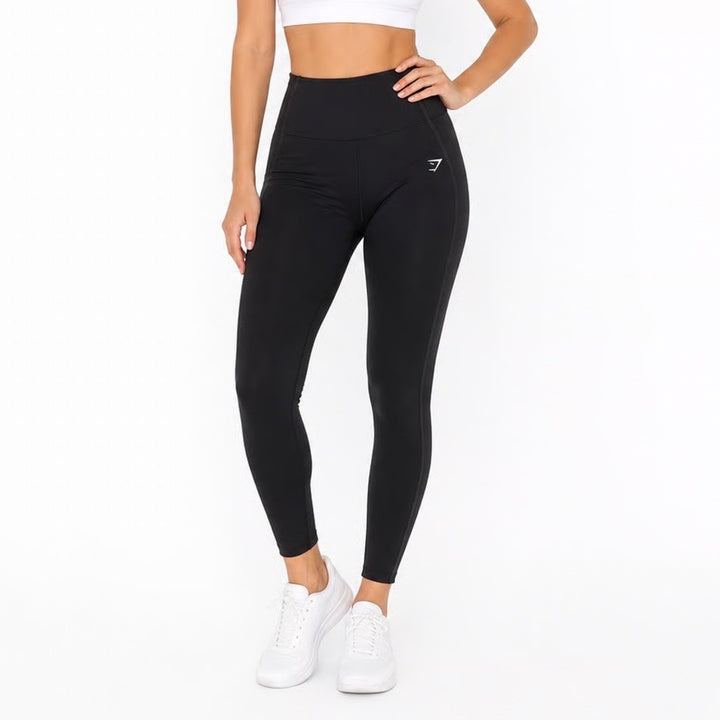 Gymshark Black High Waisted Taped Seam Leggings Womens Size L
