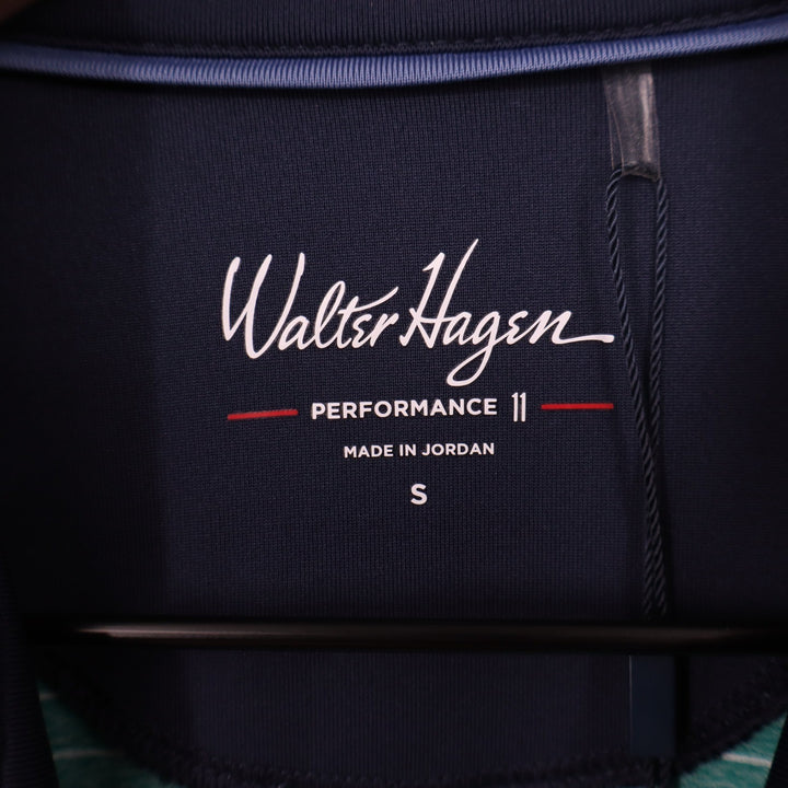Walter Hagen Mens P11 Classic Stripe Polo Shirt Aquatic Teal White Small