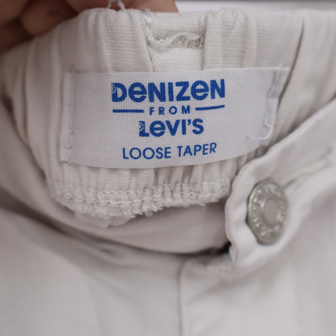 Denizen from Levis Mens Loose Taper Utility Pants Cream Off-White Sz 8
