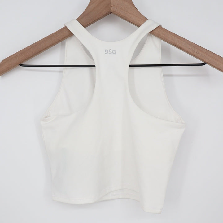 DSG Girls Small 8-9 Pure White Shelf Bra Tank Top Racerback