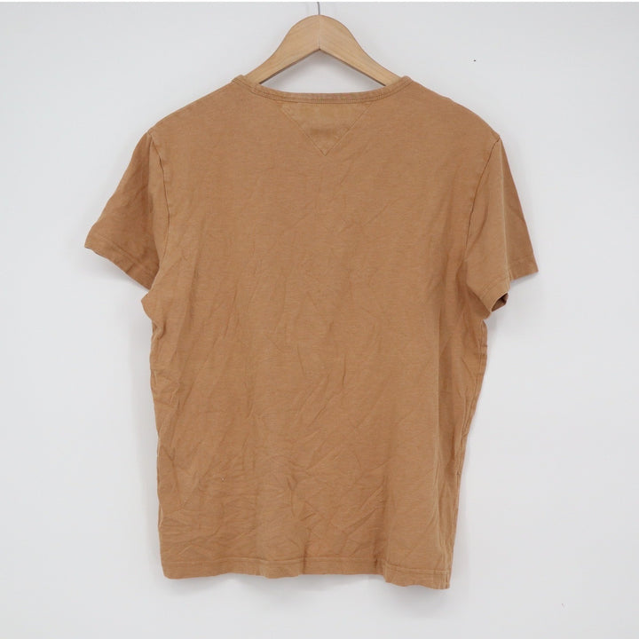 Tommy Hilfiger Mens Organic Cotton Blend Crew Neck T-Shirt Tan Brown Size M