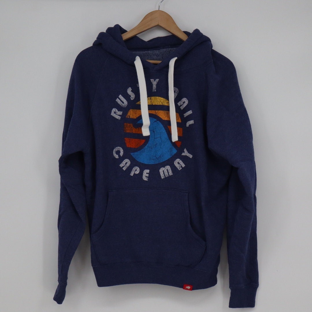 Rusty Nail Cape May Graphic Hoodie Navy Blue Size Medium