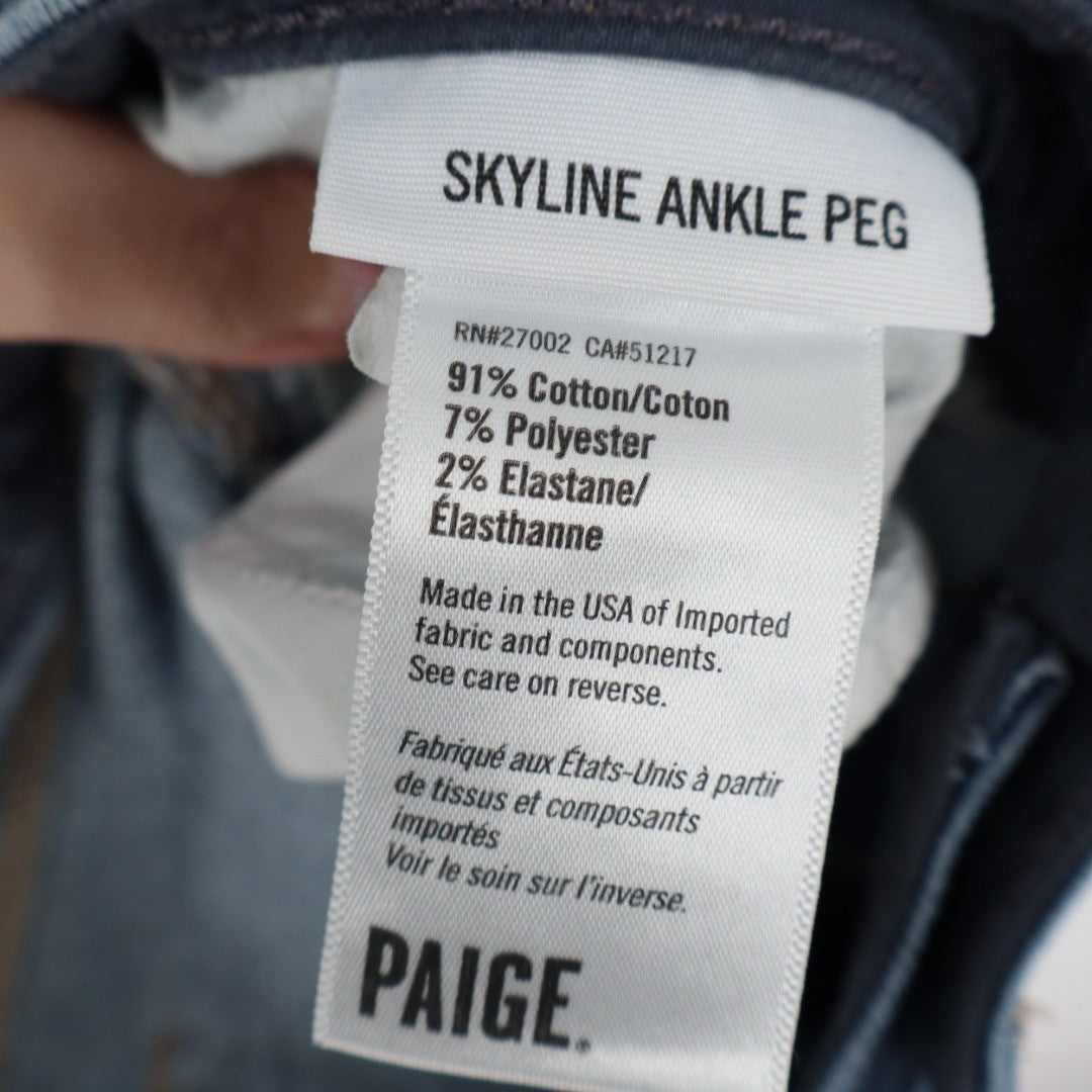 PAIGE Skyline Ankle Peg Jeans Womens Size 28 Medium Wash Straight Leg Denim