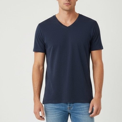 AG Adriano Goldschmied V Neck T Shirt Navy Blue Mens Size M Made in USA