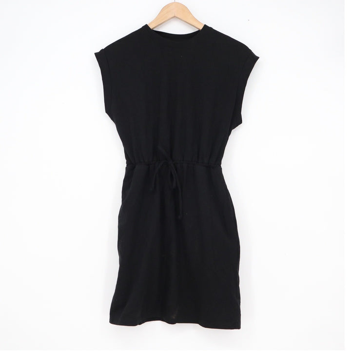 A New Day Black Sleeveless Drawstring Waist T-Shirt Dress XS VN1042782