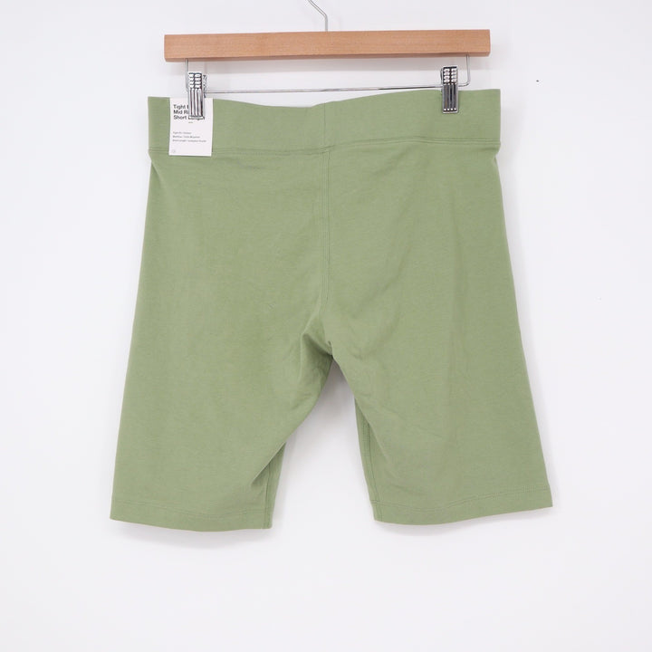 Nike Sportswear Essential Bike Shorts Sage Green Mid Rise Tight Fit Large