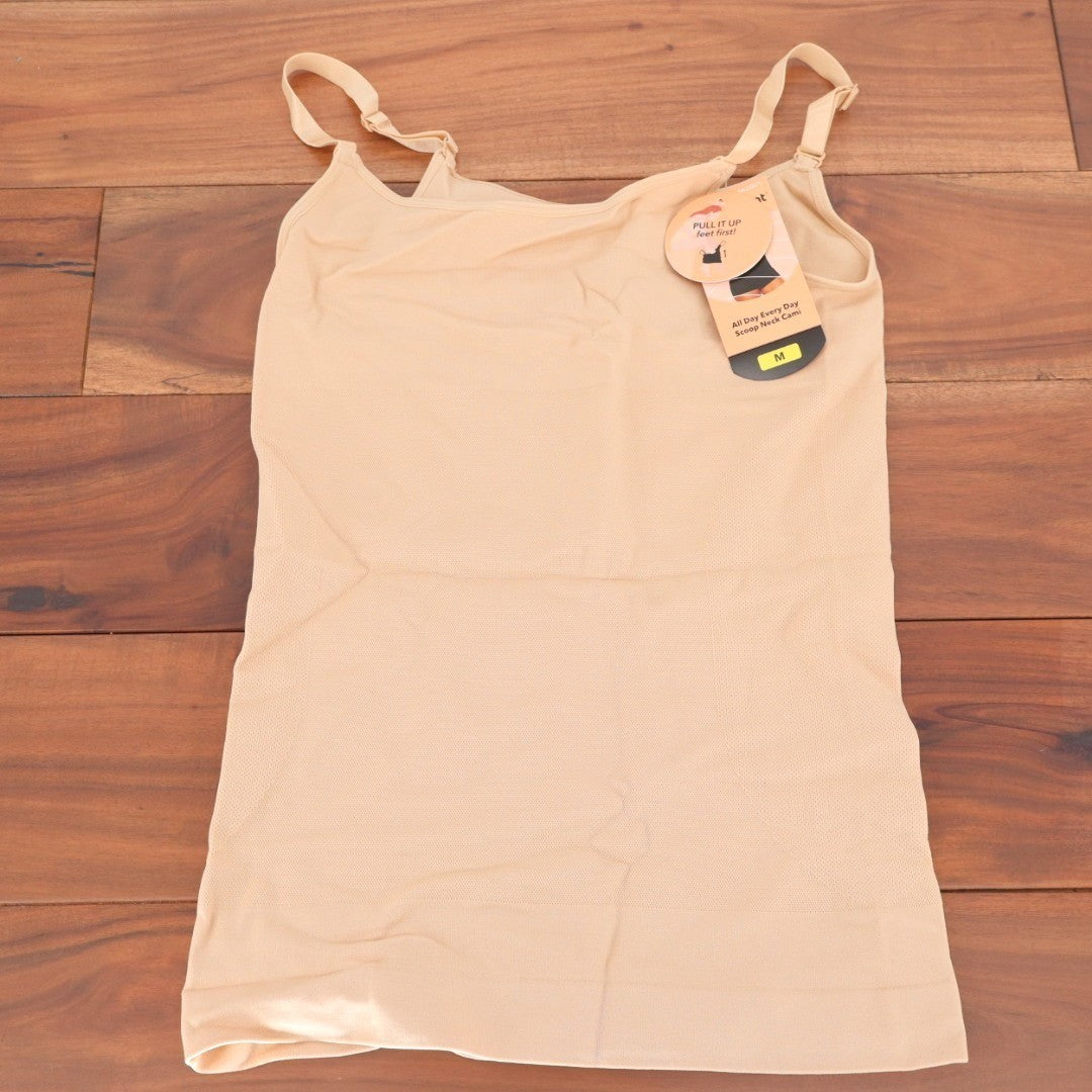 Shapermint Essentials All Day Every Day Scoop Neck Cami Womens M Beige Shapewear