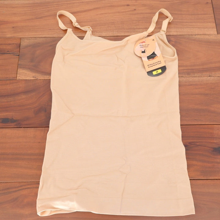 Shapermint Essentials All Day Every Day Scoop Neck Cami Womens M Beige Shapewear