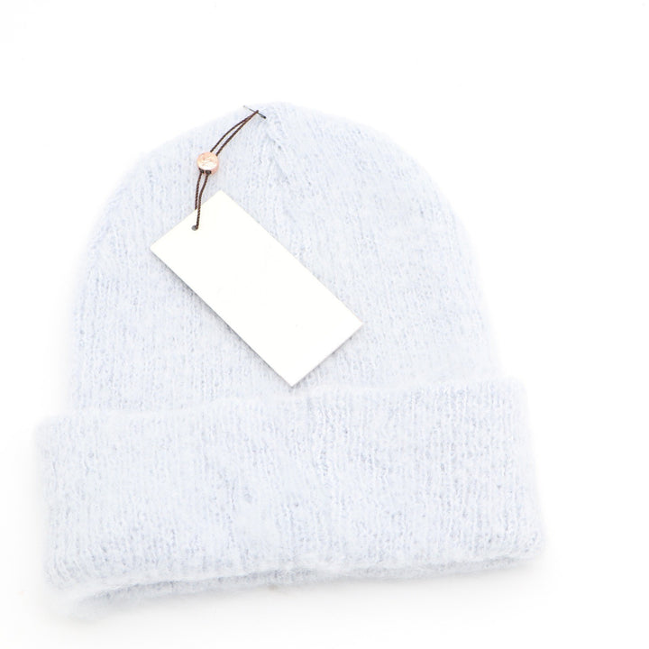 Calia Luxe Beanie Light Blue Soft Fuzzy Knit Cuffed Winter Hat