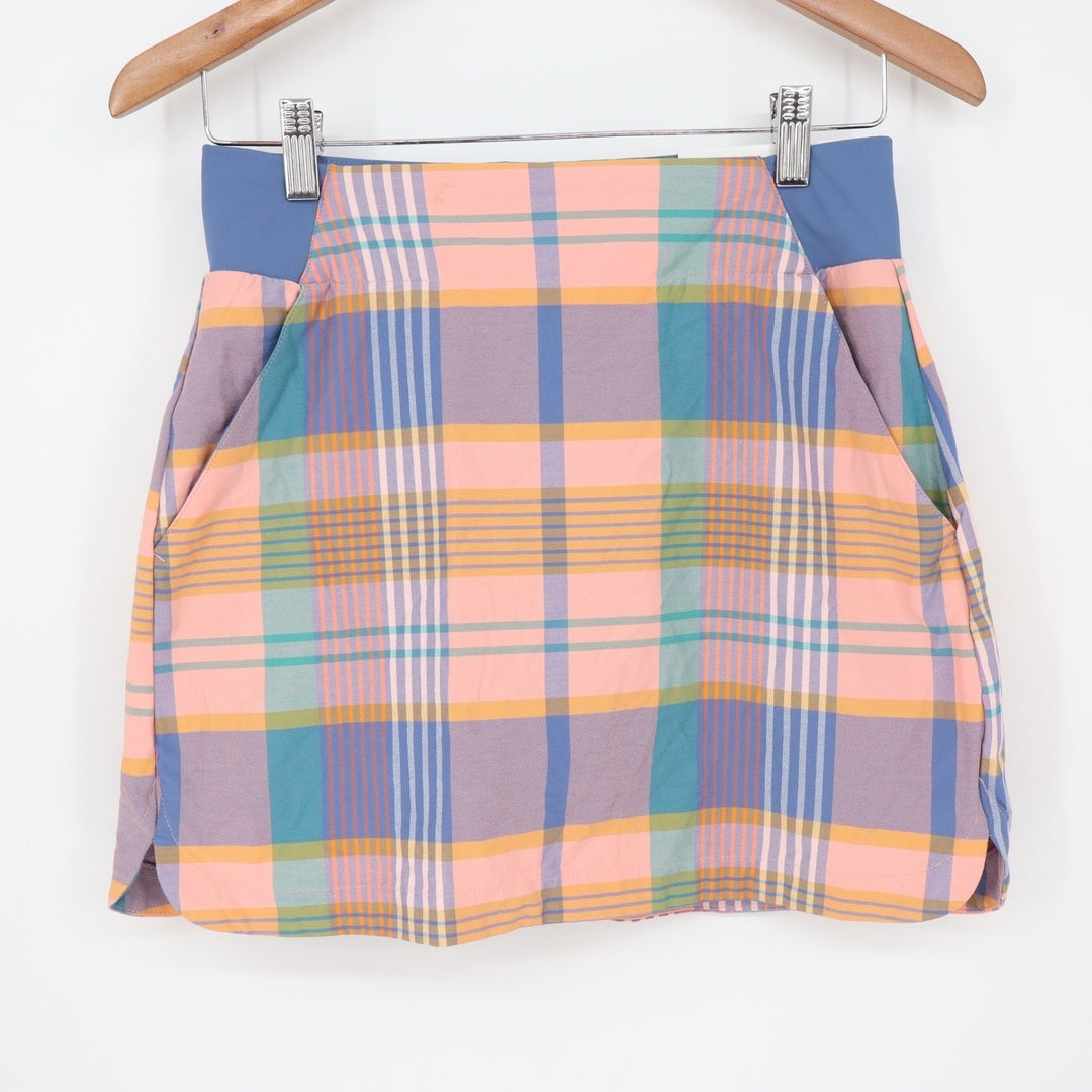 Walter Hagen P11 16" Lightweight Core Skort Modern Madras Plaid Womens XS NEW