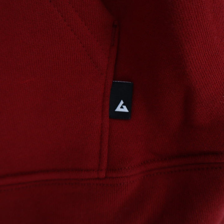 American Giant Hoodie Unisex Medium Red Logo Fleece Lined Cotton Kangaroo Pocket