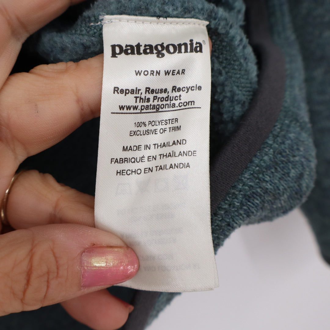 Patagonia Pullover Mens S Better Sweater Teal Heather 1/4 Zip Fleece Excellent