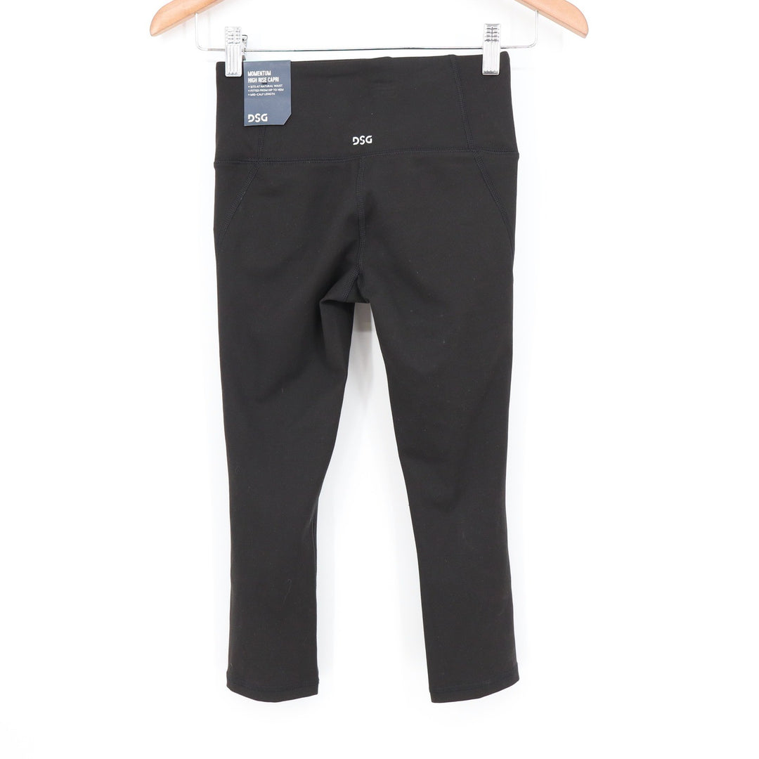 DSG Womens Momentum High Rise Capri Leggings Pure Black XXS