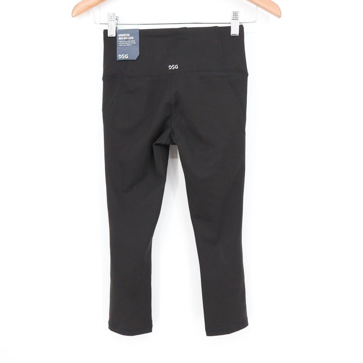 DSG Womens Momentum High Rise Capri Leggings Pure Black XXS