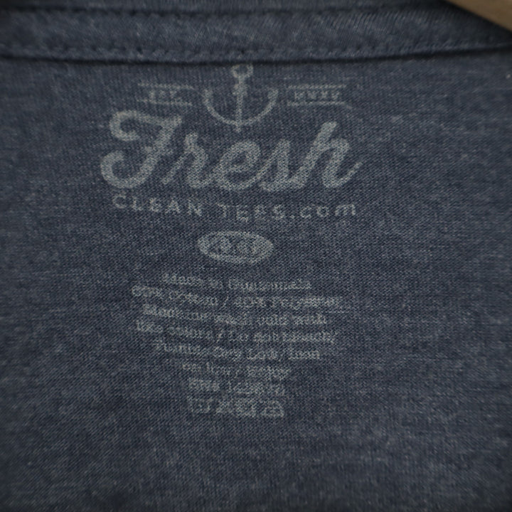 Fresh Clean Tees T-Shirt Mens 2XL Heather Blue Short Sleeve Crew Neck Pullover