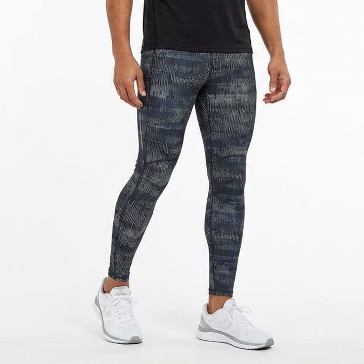 DSG Mens Run Tight XL Digital Stadium Blue Green Reflective Leggings
