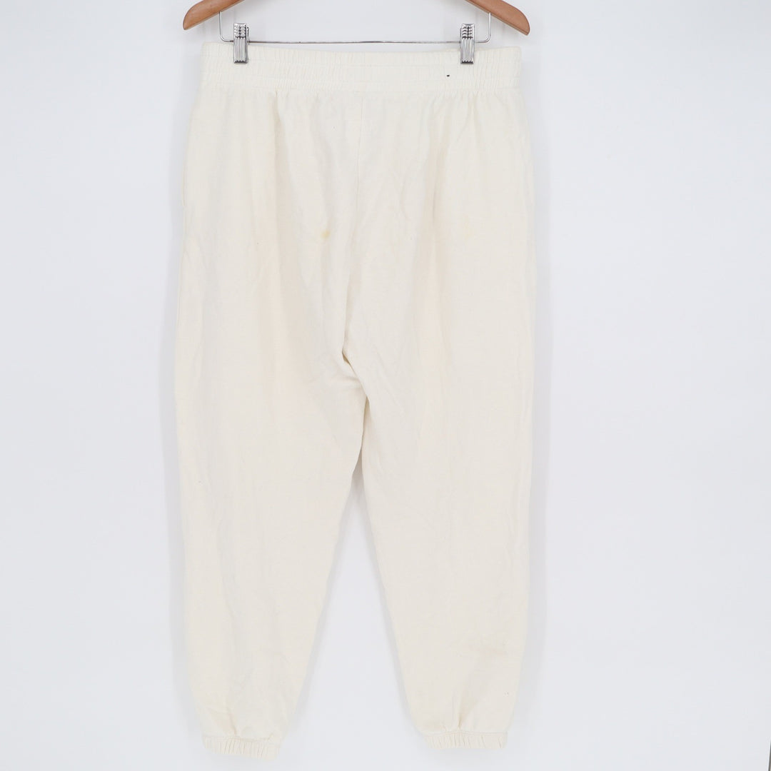Garage Women Cream Off-White Fleece Relaxed Jogger Sweatpants Size Large