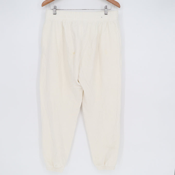 Garage Women Cream Off-White Fleece Relaxed Jogger Sweatpants Size Large