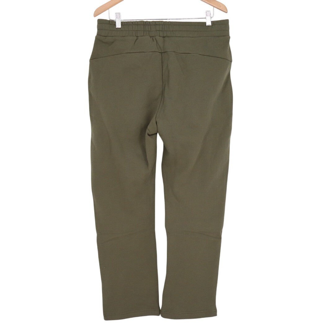 American Giant Sweatpants Men L Green Cotton Slash Pockets Fleece Lined Straight